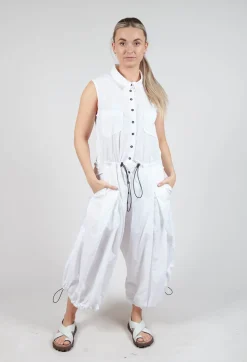 Pull Toggle Jumpsuit in Semi Bleach