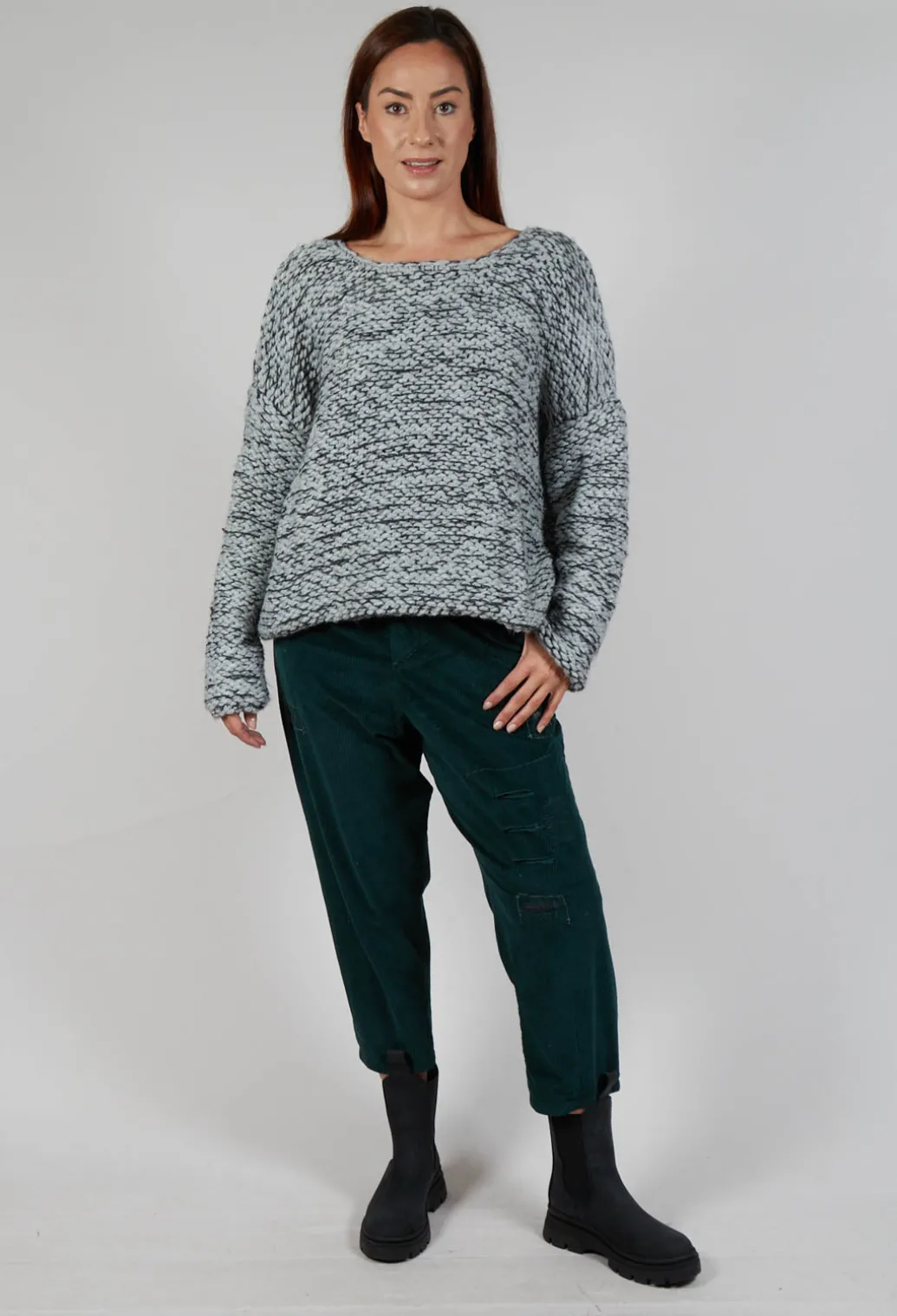 Purl Knit Jumper in Original Grey