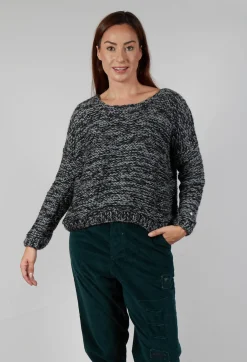Purl Knit Scoop Neck Jumper in Original Grey