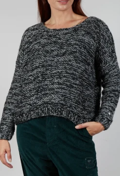 Purl Knit Scoop Neck Jumper in Original Grey