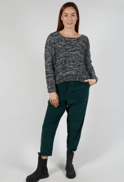 Purl Knit Scoop Neck Jumper in Original Grey