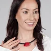 PVC Choker with Resin Square Bead in Black Red
