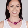 PVC Choker with Resin Square Bead in Purple