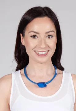 PVC Choker with Resin Square Bead in Blue