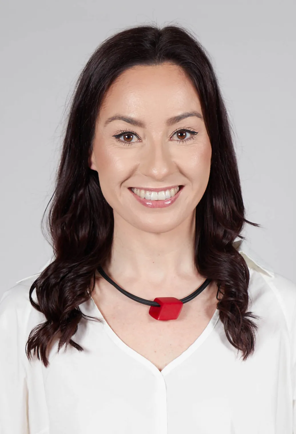 PVC Choker with Resin Square Bead in Black Red