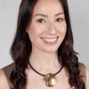 PVC Necklace with Brass Pendant in Black