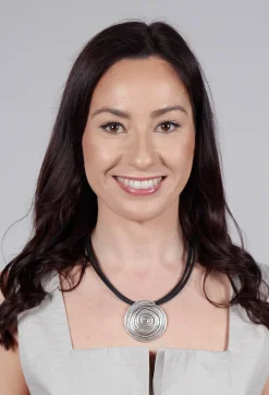 PVC Three Row Necklace with Swirl Zamak Pendant in Black