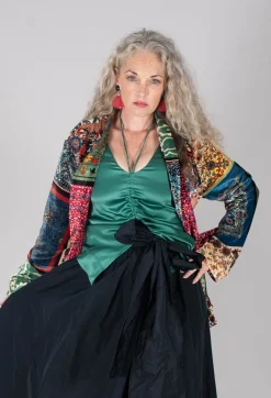 Pyjama Shirt in Patchwork Foulard Print