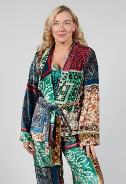 Pyjama Shirt in Patchwork Foulard Print