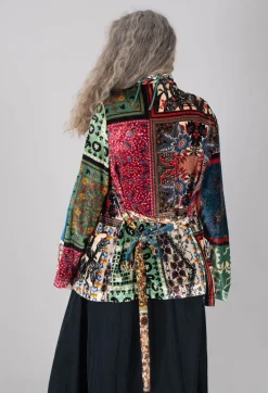 Pyjama Shirt in Patchwork Foulard Print