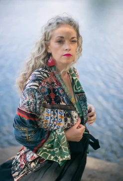 Pyjama Shirt in Patchwork Foulard Print