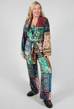 Pyjama Shirt in Patchwork Foulard Print