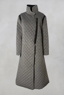 Quilted Coat in Grey