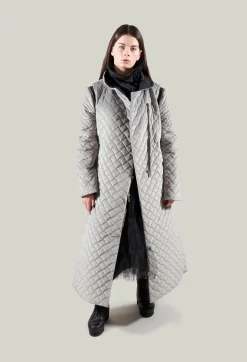 Quilted Coat in Grey