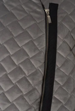 Quilted Coat in Grey