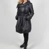 Quilted Coat Vint with High Neck In Black