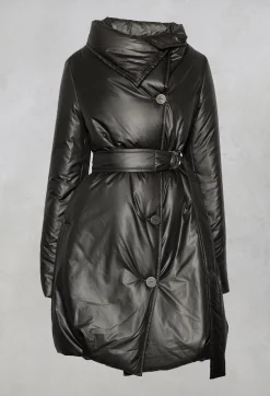 Quilted Coat Vint with High Neck In Black