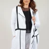 Quilted Coat with Zip Front in Bianco