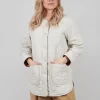 Quilted Jacket In Bone and Caramel