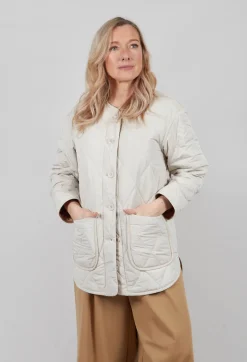 Quilted Jacket In Bone and Caramel