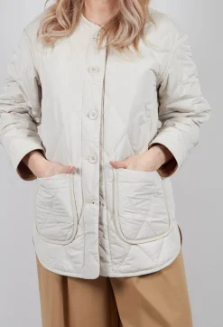 Quilted Jacket In Bone and Caramel