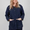 Quilted Jacket in Navy and Bone
