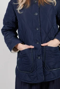 Quilted Jacket in Navy and Bone