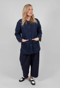Quilted Jacket in Navy and Bone