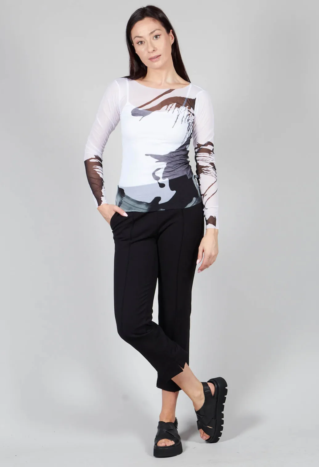 0R14 Shirt in Black White Colourful
