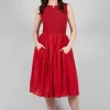 Rahel Dress in Vermillion