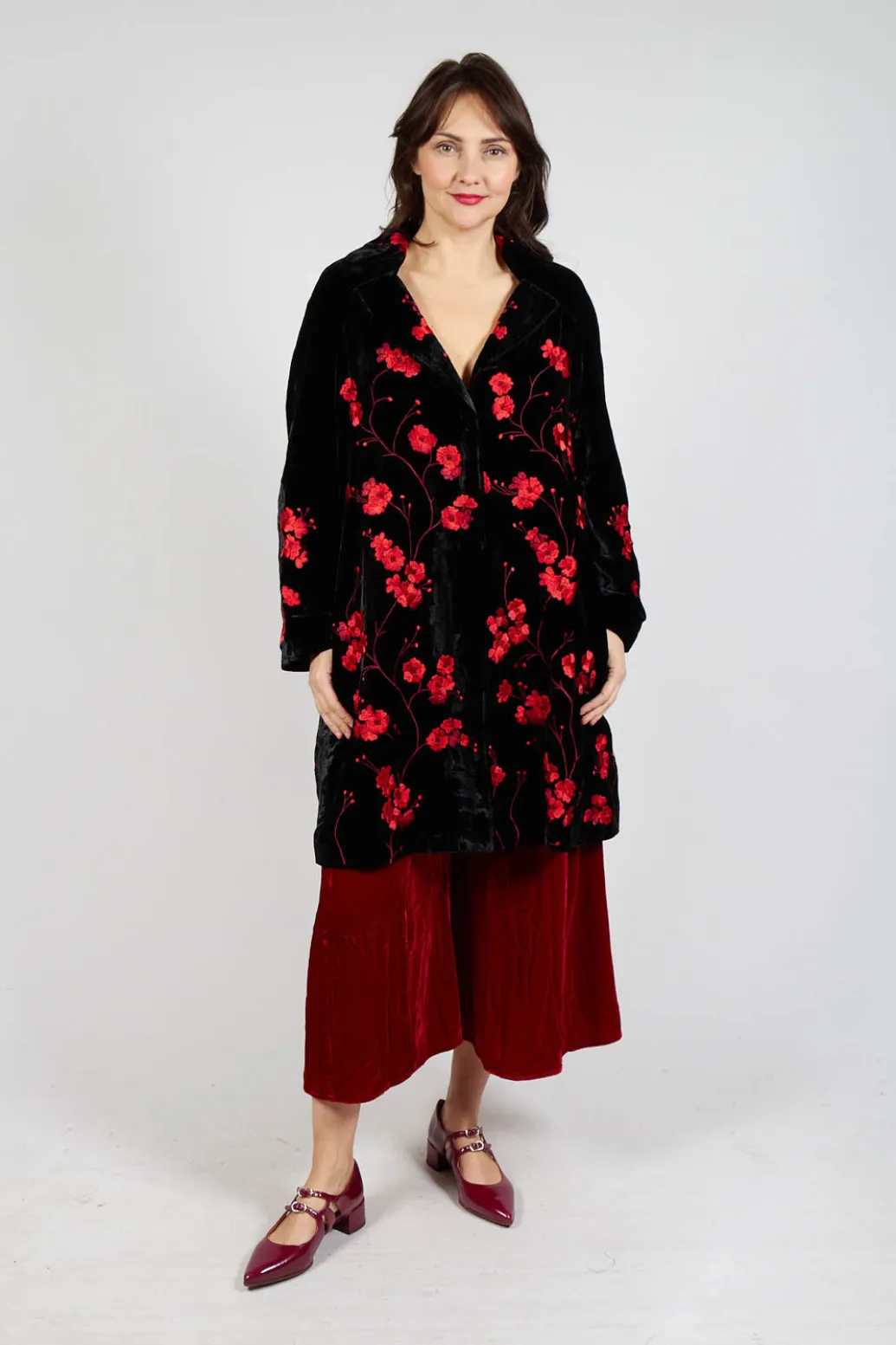 Raimonda Coat in Cherry Black