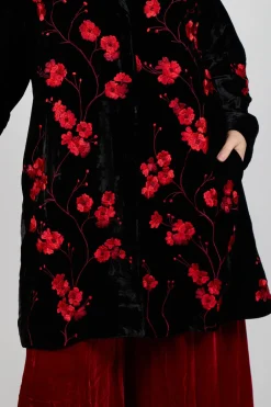 Raimonda Coat in Cherry Black