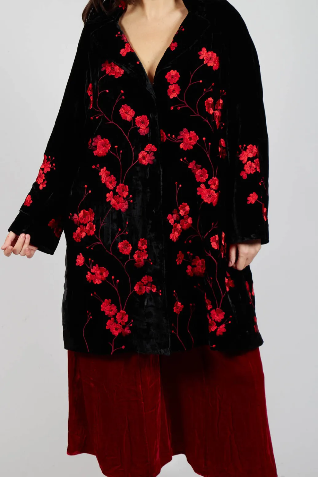 Raimonda Coat in Cherry Black