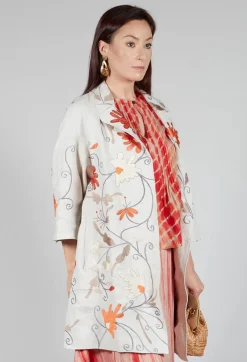 Raimonda Flame Emb Coat in Pepper