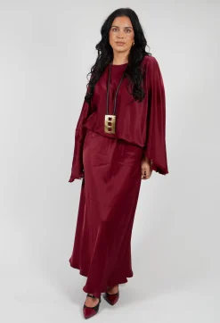 Raj Sicilia Skirt in Smoky Red