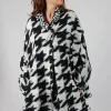 Raw Edge Cardigan in Black Bone Jacquard