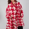 Raw Edge Cardigan in Cardinal Bone Jacquard