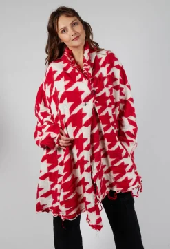 Raw Edge Cardigan in Cardinal Bone Jacquard