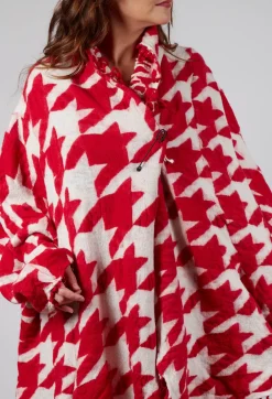 Raw Edge Cardigan in Cardinal Bone Jacquard