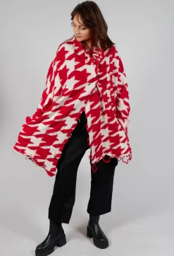Raw Edge Cardigan in Cardinal Bone Jacquard