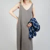 Raw Hemmed Dress in Cappuccino