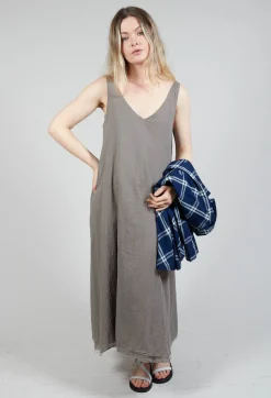 Raw Hemmed Dress in Cappuccino