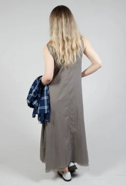 Raw Hemmed Dress in Cappuccino