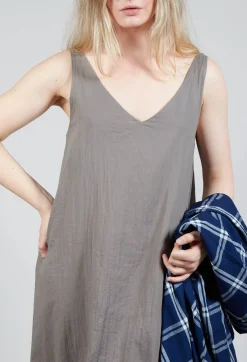 Raw Hemmed Dress in Cappuccino