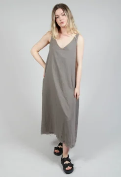 Raw Hemmed Dress in Cappuccino