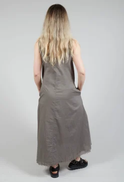 Raw Hemmed Dress in Cappuccino
