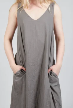 Raw Hemmed Dress in Cappuccino