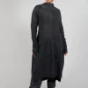 Raw Hemmed Dress in Coal