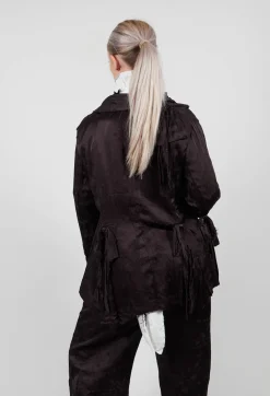 Raw Hemmed Jacket in Black