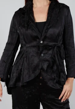 Raw Hemmed Jacket in Black